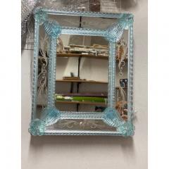  SimoEng Venetian Rectangular Light Blue Floreal Hand Carving Mirror in Murano Glass - 3336303
