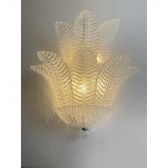  SimoEng Venetian Transparent Graniglia Leaves Murano Glass Wall Sconce by Simoeng - 4735725