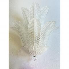  SimoEng Venetian Transparent Graniglia Leaves Murano Glass Wall Sconce by Simoeng - 4735728