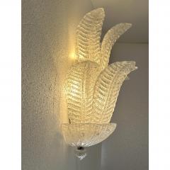  SimoEng Venetian Transparent Graniglia Leaves Murano Glass Wall Sconce by Simoeng - 4735729