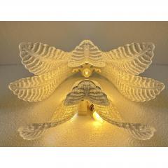  SimoEng Venetian Transparent Graniglia Leaves Murano Glass Wall Sconce by Simoeng - 4735733