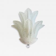  SimoEng Venetian Transparent Graniglia Leaves Murano Glass Wall Sconce by Simoeng - 4738782