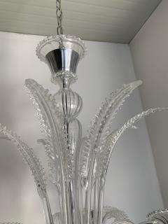  SimoEng Venetian Transparent Murano Style Glass Chandelier With Ferns Felci Leaves - 2825077