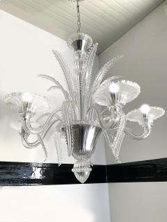  SimoEng Venetian Transparent Murano Style Glass Chandelier With Ferns Felci Leaves - 2825086