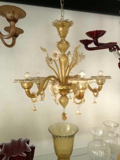  SimoEng Venetian Transparent and Amber Murano Style Glass Chandelier - 2831002