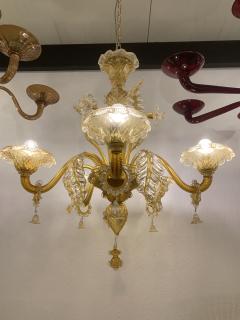  SimoEng Venetian Transparent and Amber Murano Style Glass Chandelier - 2831004