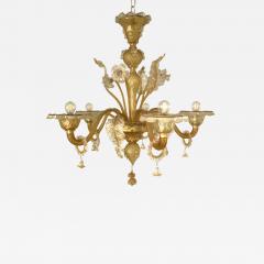  SimoEng Venetian Transparent and Amber Murano Style Glass Chandelier - 2839731