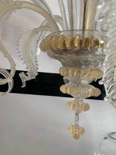  SimoEng Venetian Transparent and Gold Murano Style Glass Chandelier - 2830942