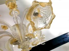  SimoEng Venetian Transparent and Gold Murano Style Glass Chandelier - 2830945
