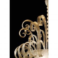  SimoEng Venetian White and Gold Murano Style Glass Chandelier - 4027566