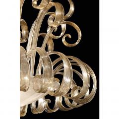  SimoEng Venetian White and Gold Murano Style Glass Chandelier - 4027568
