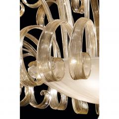  SimoEng Venetian White and Gold Murano Style Glass Chandelier - 4027570
