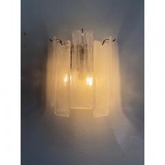  SimoEng Venied White Alabastro Strips Listelli Murano Glass Wall Sconce - 3634452
