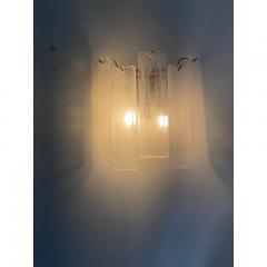  SimoEng Venied White Alabastro Strips Listelli Murano Glass Wall Sconce - 3634453