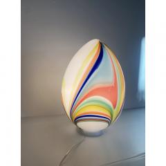  SimoEng White Egg With Multicolored Reeds Murano Style Glass Table Lamp - 3965034