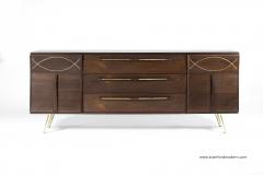  Singer Sons Mid Century Modern Sculptural Walnut Credenza - 237206
