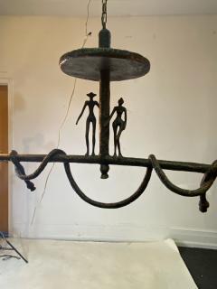  Sirmos MONUMENTAL BRUTALIST MAN WOMAN CHANDELIER IN THE STYLE OF DIEGO GIACOMETTI - 1793972