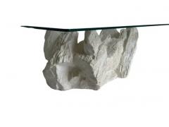  Sirmos Mid Century Modern Rectangular Coffee Table after Sirmos in Plaster Rock Form - 3208604