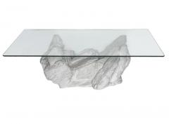  Sirmos Mid Century Modern Rectangular Coffee Table after Sirmos in Plaster Rock Form - 3208622