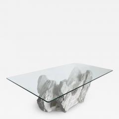  Sirmos Mid Century Modern Rectangular Coffee Table after Sirmos in Plaster Rock Form - 3210424