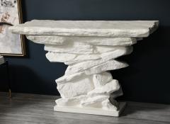  Sirmos Pair of White Plaster Grand Quarry Ledge Consoles By Sirmos - 3867871