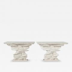  Sirmos Pair of White Plaster Grand Quarry Ledge Consoles By Sirmos - 3869490