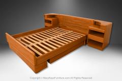  Skovby M belfabrik Danish Mid Century Teak King Platform Bed and Nightstands - 4058484