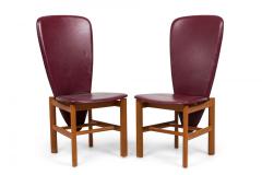  Skovby M belfabrik Set of 8 Skovby MA belfabrik High Back Teak Red Upholstered Dining Chairs - 4273388