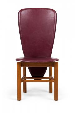  Skovby M belfabrik Set of 8 Skovby MA belfabrik High Back Teak Red Upholstered Dining Chairs - 4273389