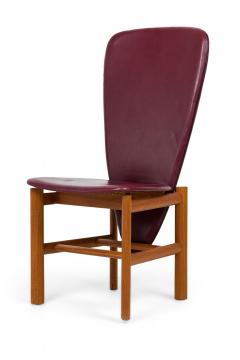  Skovby M belfabrik Set of 8 Skovby MA belfabrik High Back Teak Red Upholstered Dining Chairs - 4273390