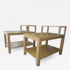  Sligh Lowry Furniture Co Set of Two Vintage Mid Century Sligh 1536 Parquet Top Step Tables - 2625947
