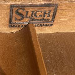  Sligh Lowry Furniture Co Sligh Lowry Faux Bamboo Campaign Desk Gilt Trim Leather Top - 4687243
