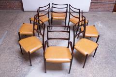  Sor M belfabrik Soro Mobelfabrik Set of Eight Danish Rosewood and Leather Dining Chairs by Sor Stolefabrik - 1174658