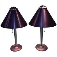  Soundrite Corp MODERNIST ART DECO DEEP PINK ANODIZED ALUMINUM LAMPS - 3331730