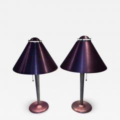  Soundrite Corp MODERNIST ART DECO DEEP PINK ANODIZED ALUMINUM LAMPS - 3341518