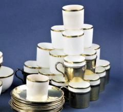  Spink Son Set of English Gilt Sterling Silver 24 Cups Saucers in Regency Style - 3255332