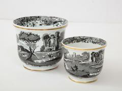  Spode Pair of Spode Black and White Cachepots - 1136727