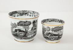  Spode Pair of Spode Black and White Cachepots - 1136728