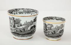  Spode Pair of Spode Black and White Cachepots - 1136730