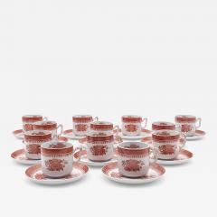  Spode Set of Twelve Spode Orange Fitzhugh Demitasses and Saucers - 3349603