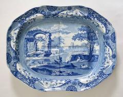  Spode Spode Blue and White Italian Pattern Large Well and Tree Platter circa 1820 - 3802508