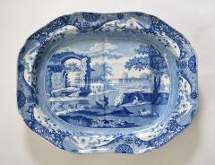  Spode Spode Blue and White Italian Pattern Large Well and Tree Platter circa 1820 - 3802509