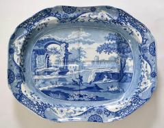  Spode Spode Blue and White Italian Pattern Large Well and Tree Platter circa 1820 - 3802512