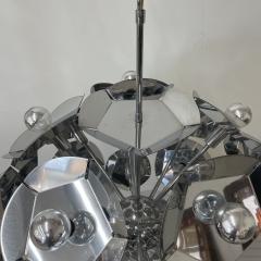  Sputnik Studio Large Italian Mid Century Modern Sputnik Style Flower Chandelier Round Chrome - 3147157