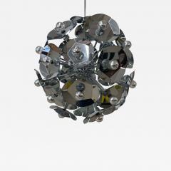  Sputnik Studio Large Italian Mid Century Modern Sputnik Style Flower Chandelier Round Chrome - 3280183