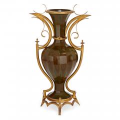  St Louis Glassworks Pair of Lithyalin glass and gilt bronze vases - 1481510