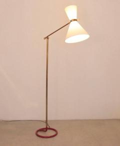  Stablet Rare Midcentury Diabolo Floor Lamp in Metal and Brass by Stablet France 1950s - 563822