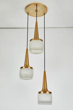  Staff Leuchten Pair of 1960s Staff Leuchten Large 3 Pendant Chandeliers - 1137235