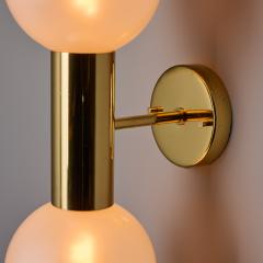  Staff Leuchten Pair of 1970s Motoko Ishii Opaline Glass Double Sconces for Staff Leuchten - 4281462