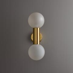  Staff Leuchten Pair of 1970s Motoko Ishii Opaline Glass Double Sconces for Staff Leuchten - 4281465